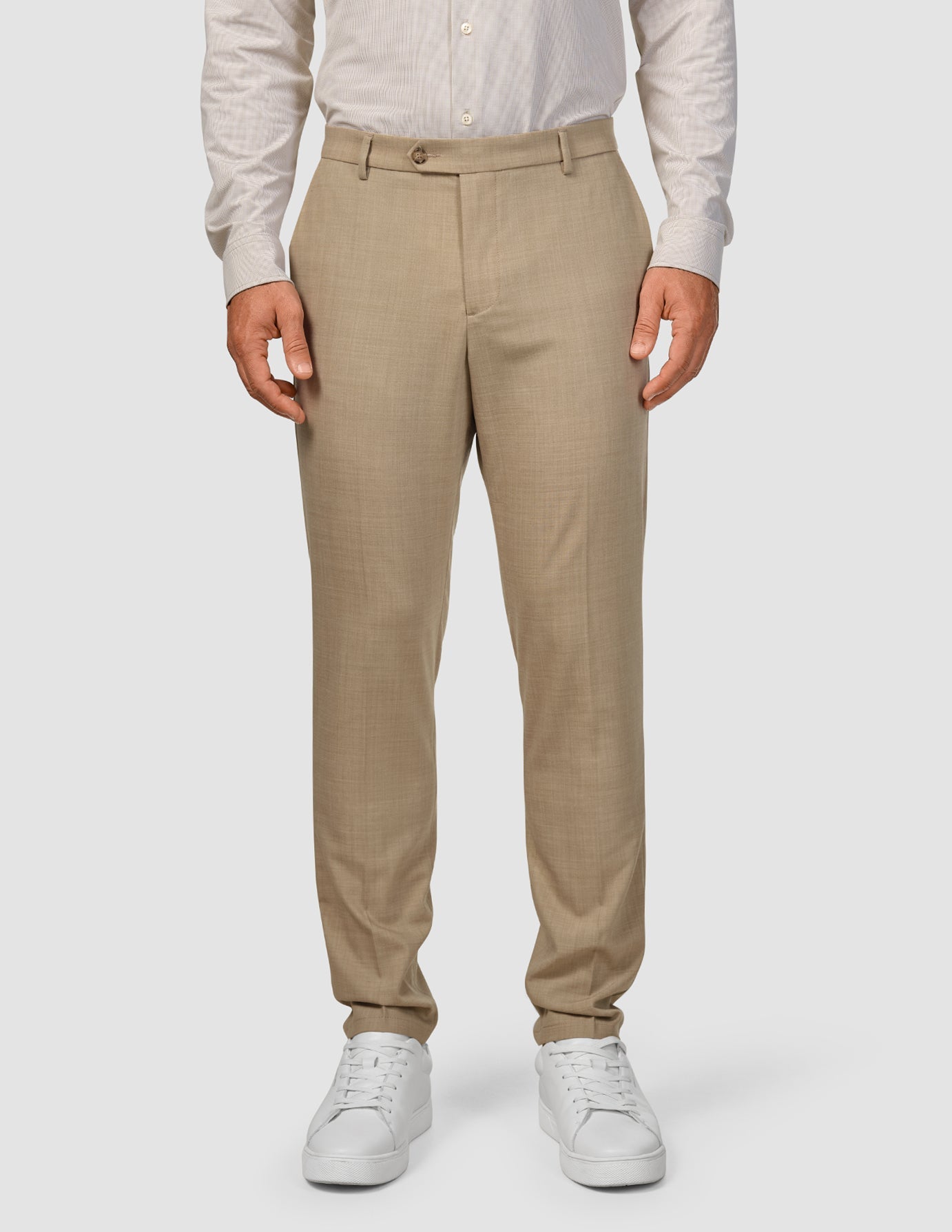 Tech Wool Suit Pants Slim Sand